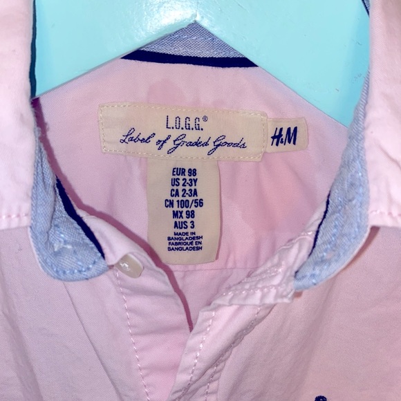 3 for $ 15. H & M Toddler Girl Pink Button Down Shirt Size 2-3 yr - Picture 2 of 4